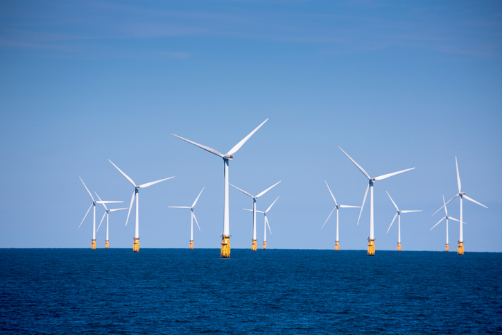Wind turbines at London Array offshore wind park, North Sea, near England, United Kingdom. Image: Getty