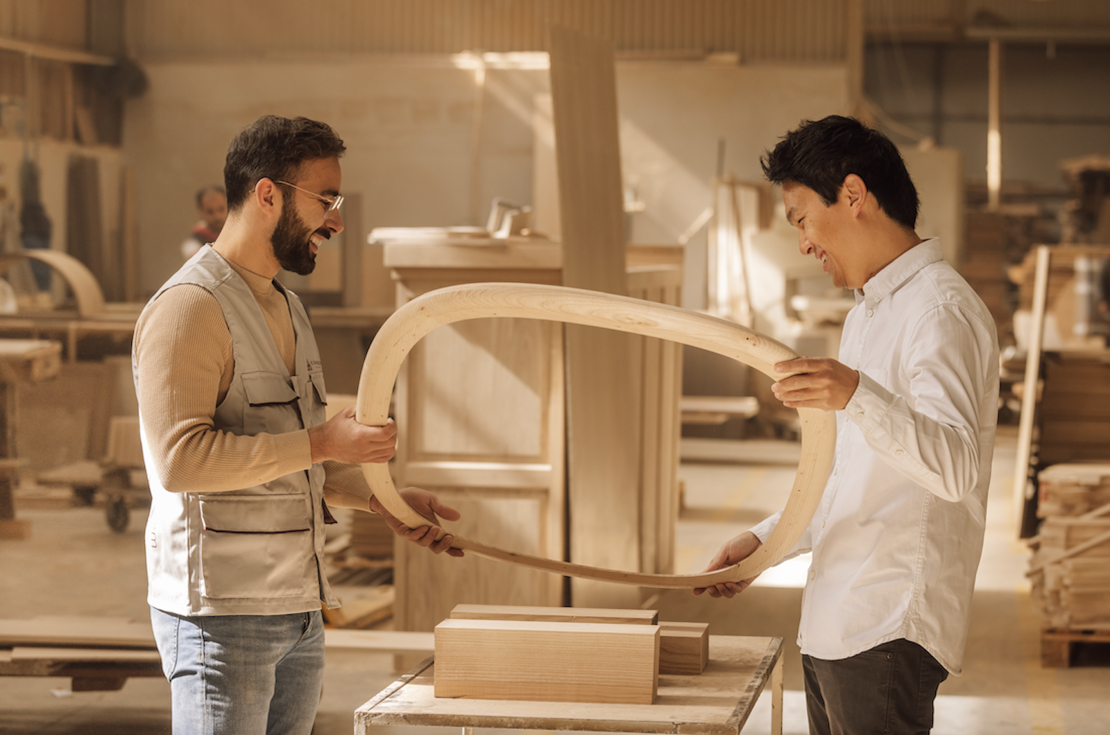 Designer Gabriel Tan (right) moved his family to Porto to work with local artisans.